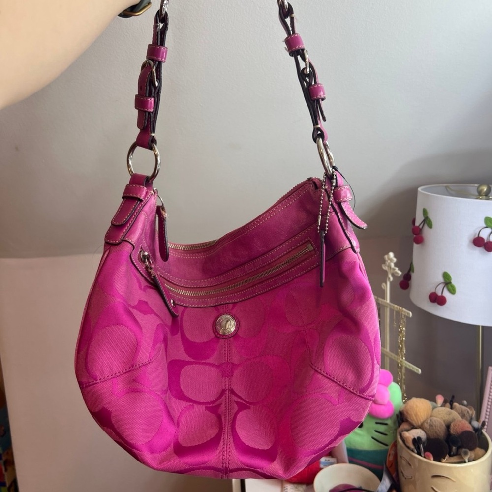 Vintage Pink Coach Shoulder Bag